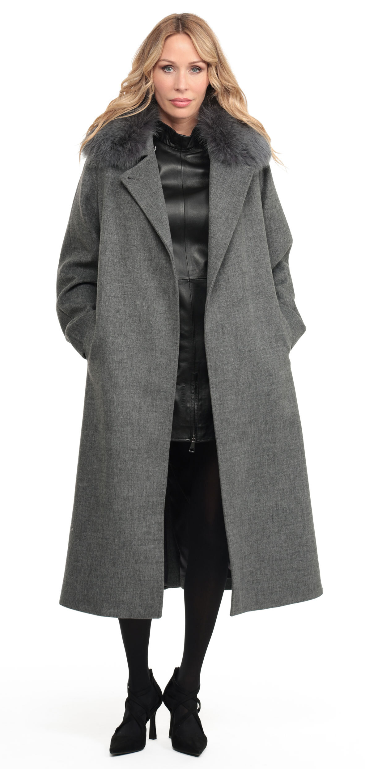 Vêtement en cuir Manteaux cuir gris