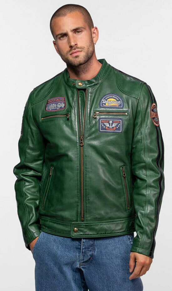 Vêtement en cuir Blousons cuir vert