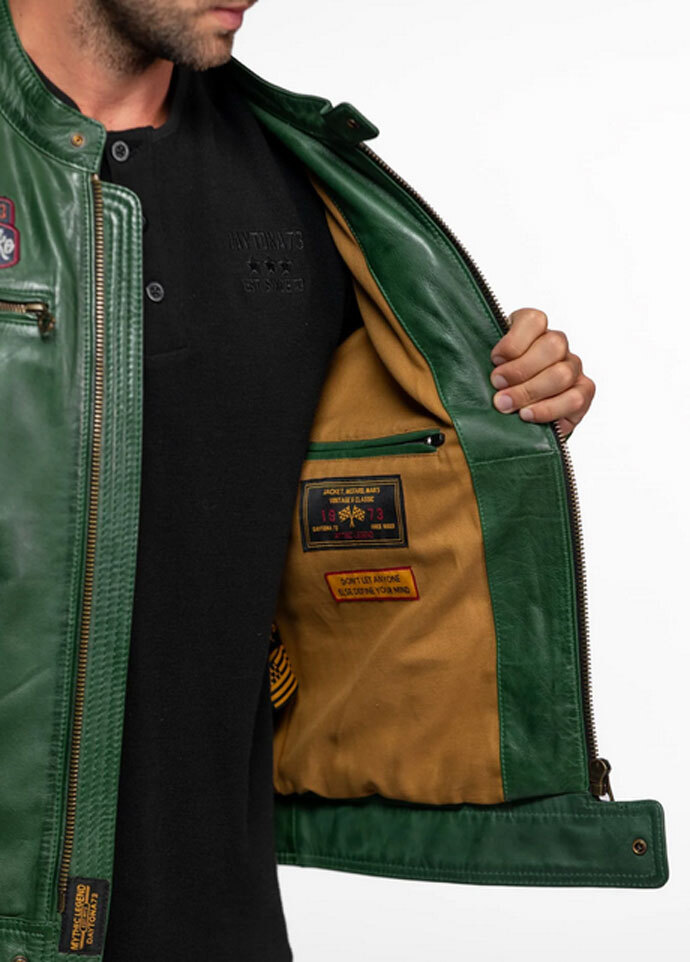 Vêtement en cuir Blousons cuir vert