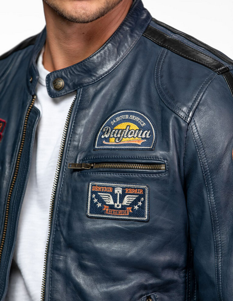 Vêtement en cuir Blousons cuir bleu