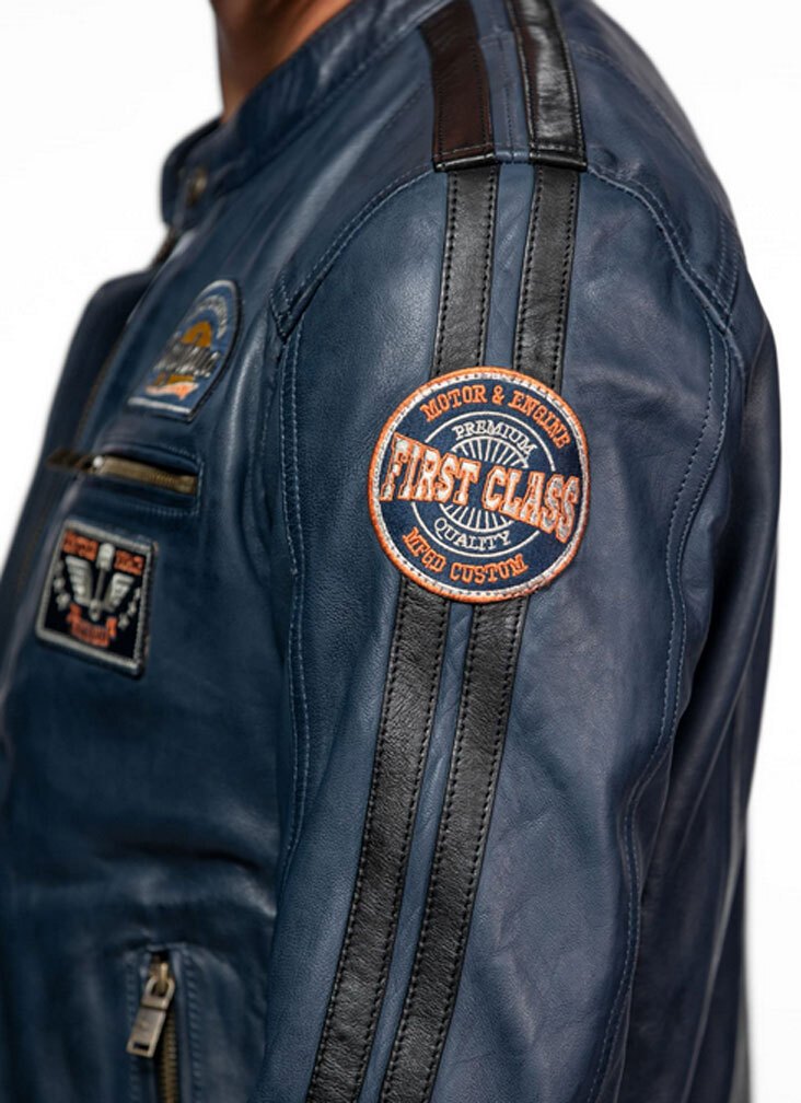 Vêtement en cuir Blousons cuir bleu