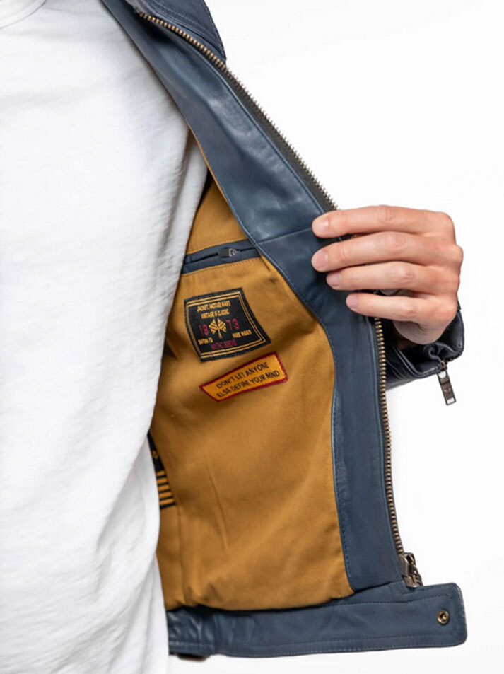 Vêtement en cuir Blousons cuir bleu