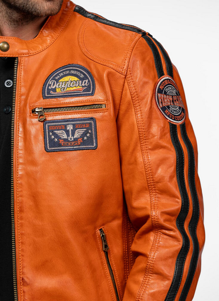 Vêtement en cuir Blousons cuir cognac