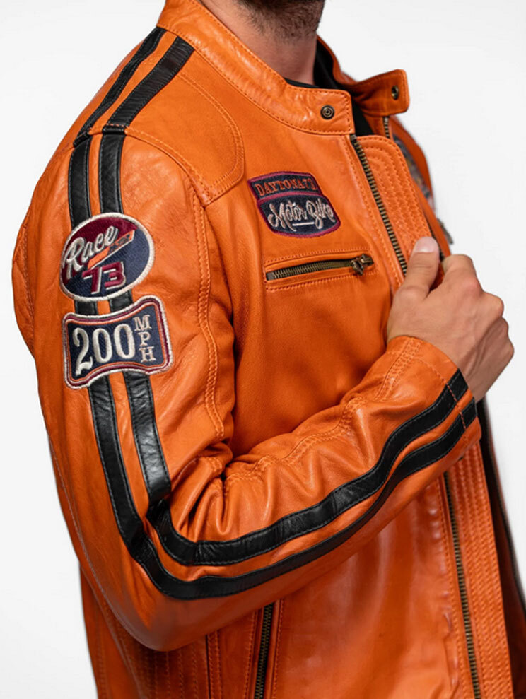 Vêtement en cuir Blousons cuir cognac