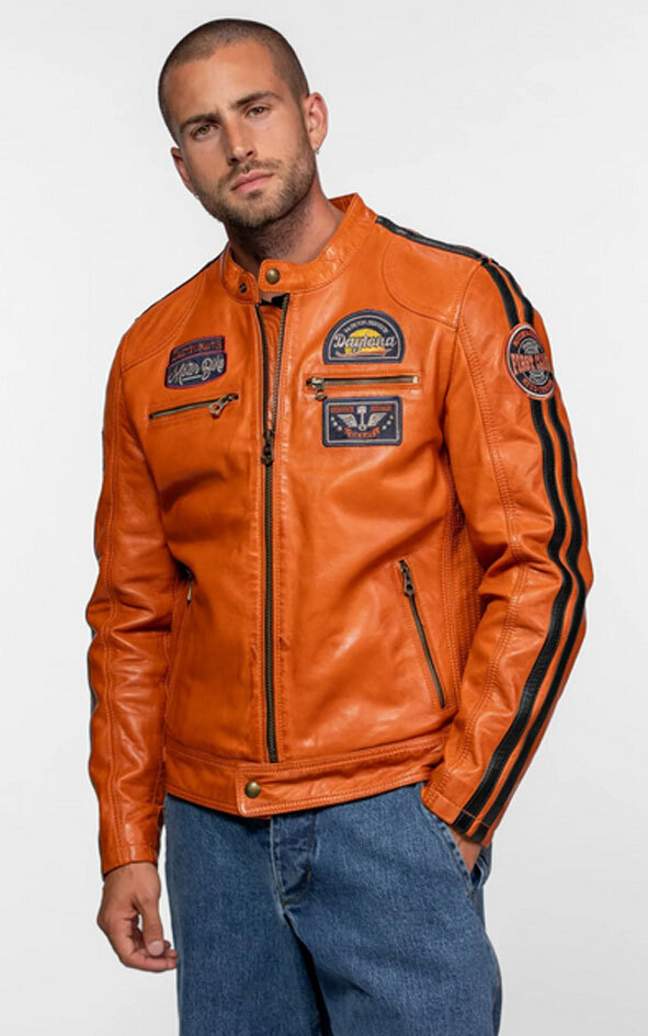 Vêtement en cuir Blousons cuir cognac