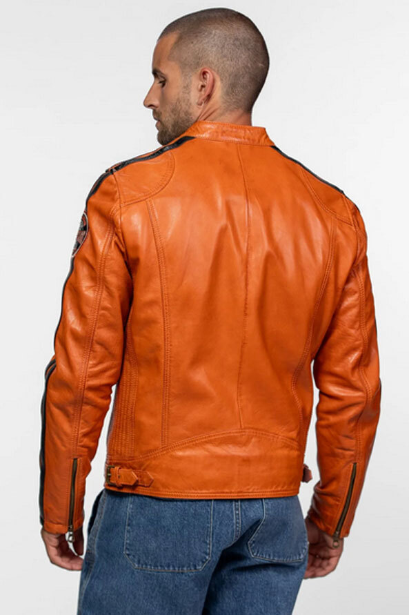 Vêtement en cuir Blousons cuir cognac