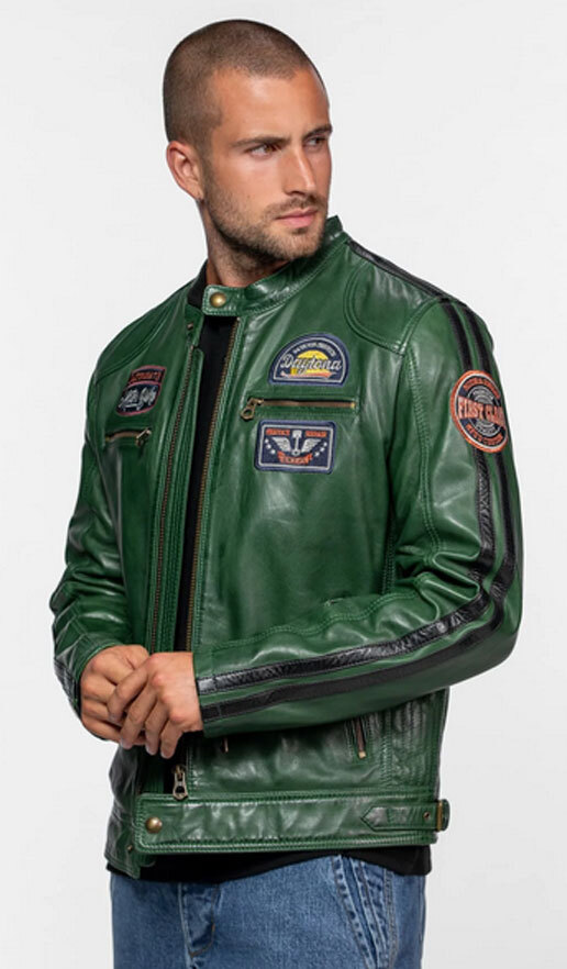 Vêtement en cuir Blousons cuir vert