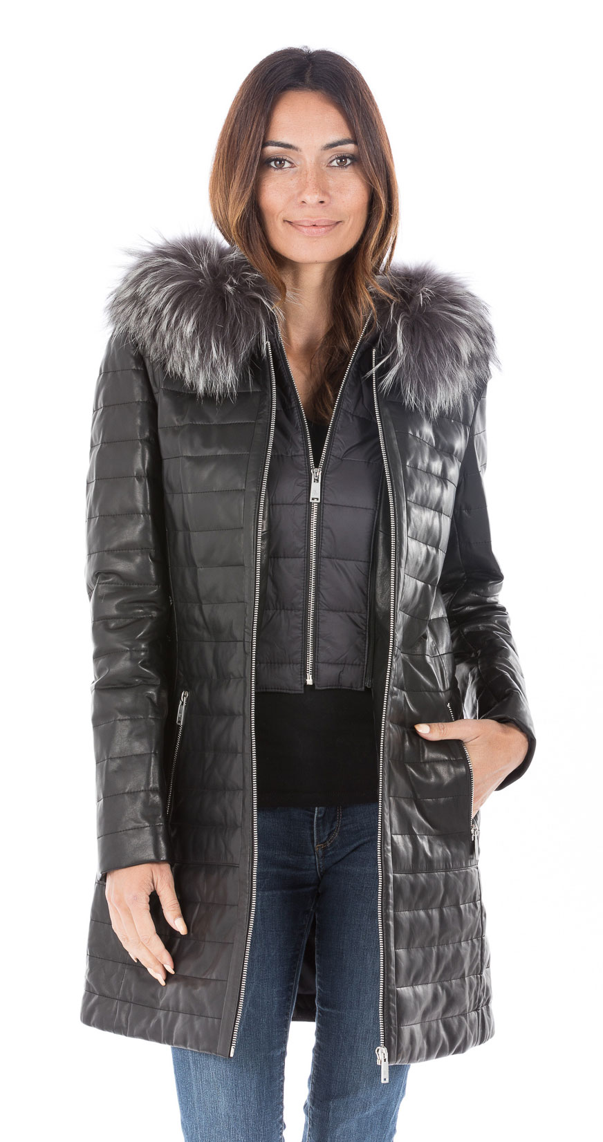 doudoune femme trois quart