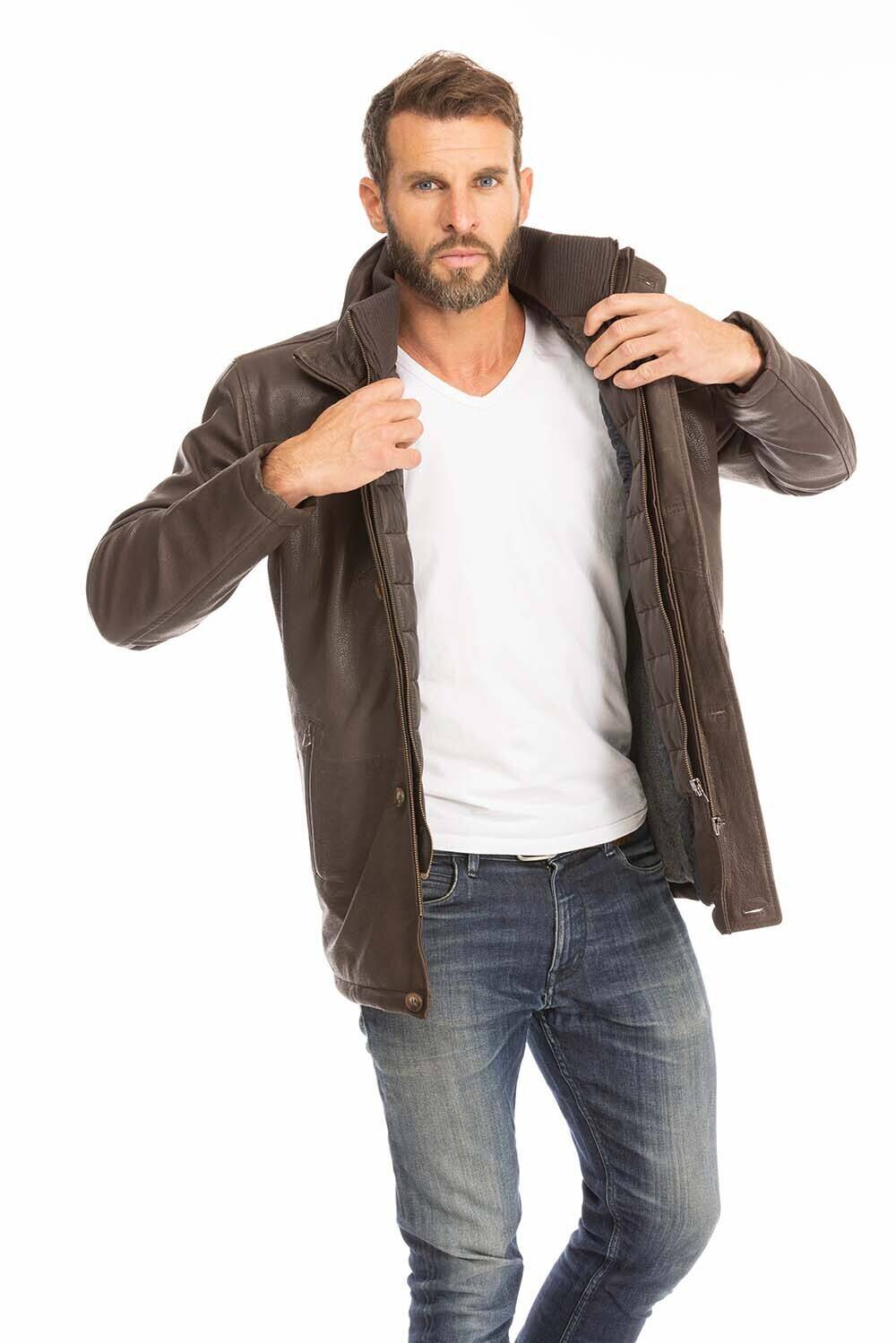 Vêtement en cuir Vestes & Trois Quart cuir marron