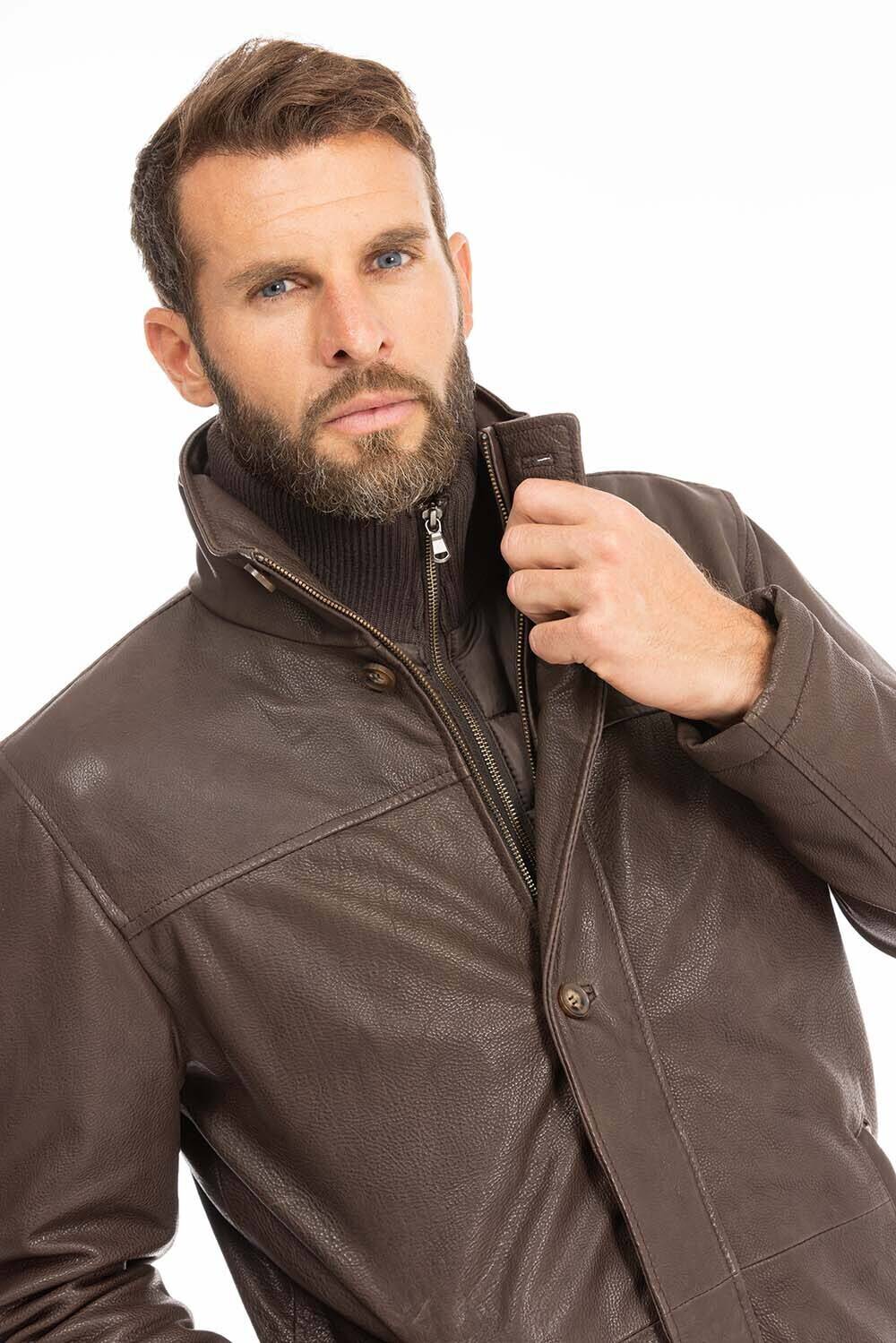 Vêtement en cuir Vestes & Trois Quart cuir marron