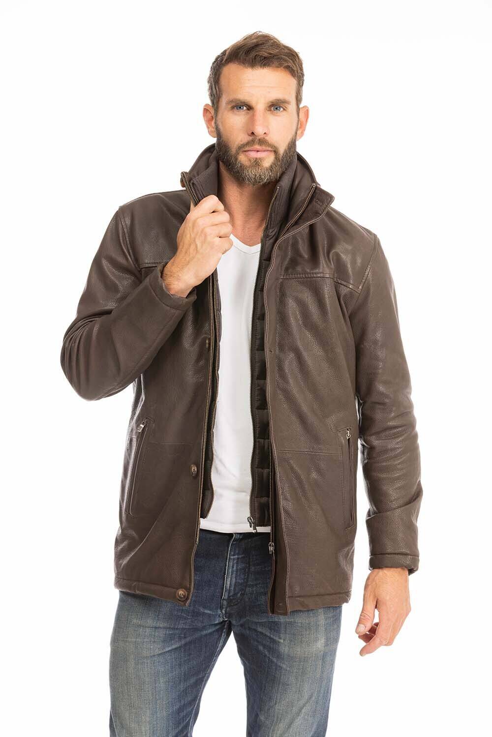 Vêtement en cuir Vestes & Trois Quart cuir marron