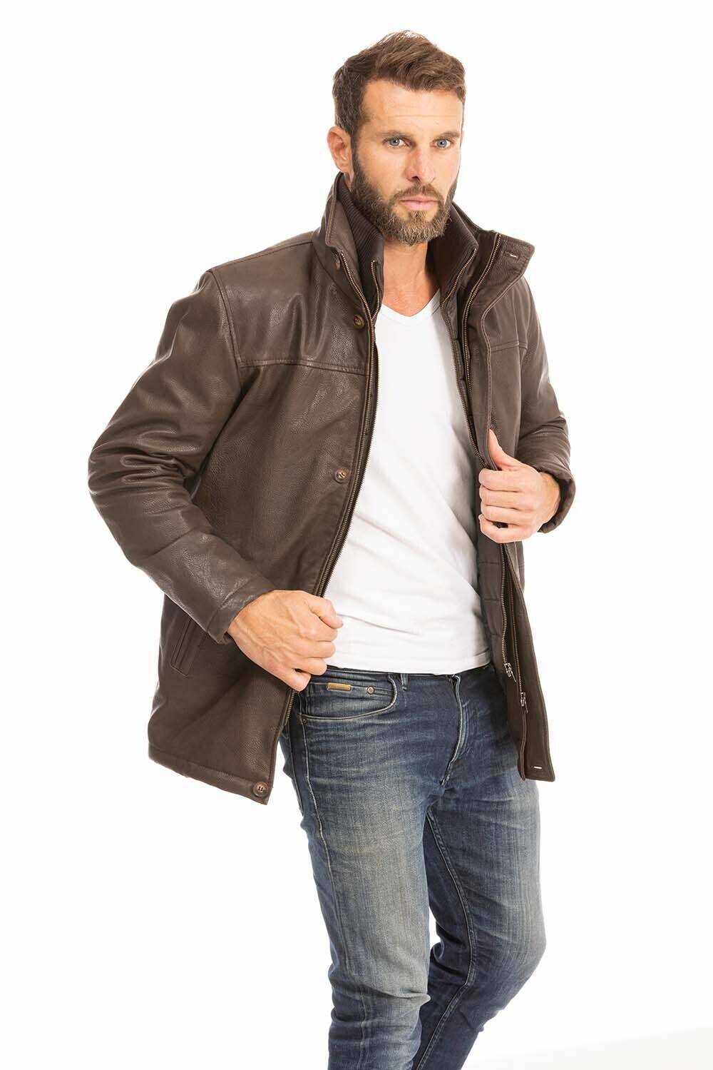 Vêtement en cuir Vestes & Trois Quart cuir marron