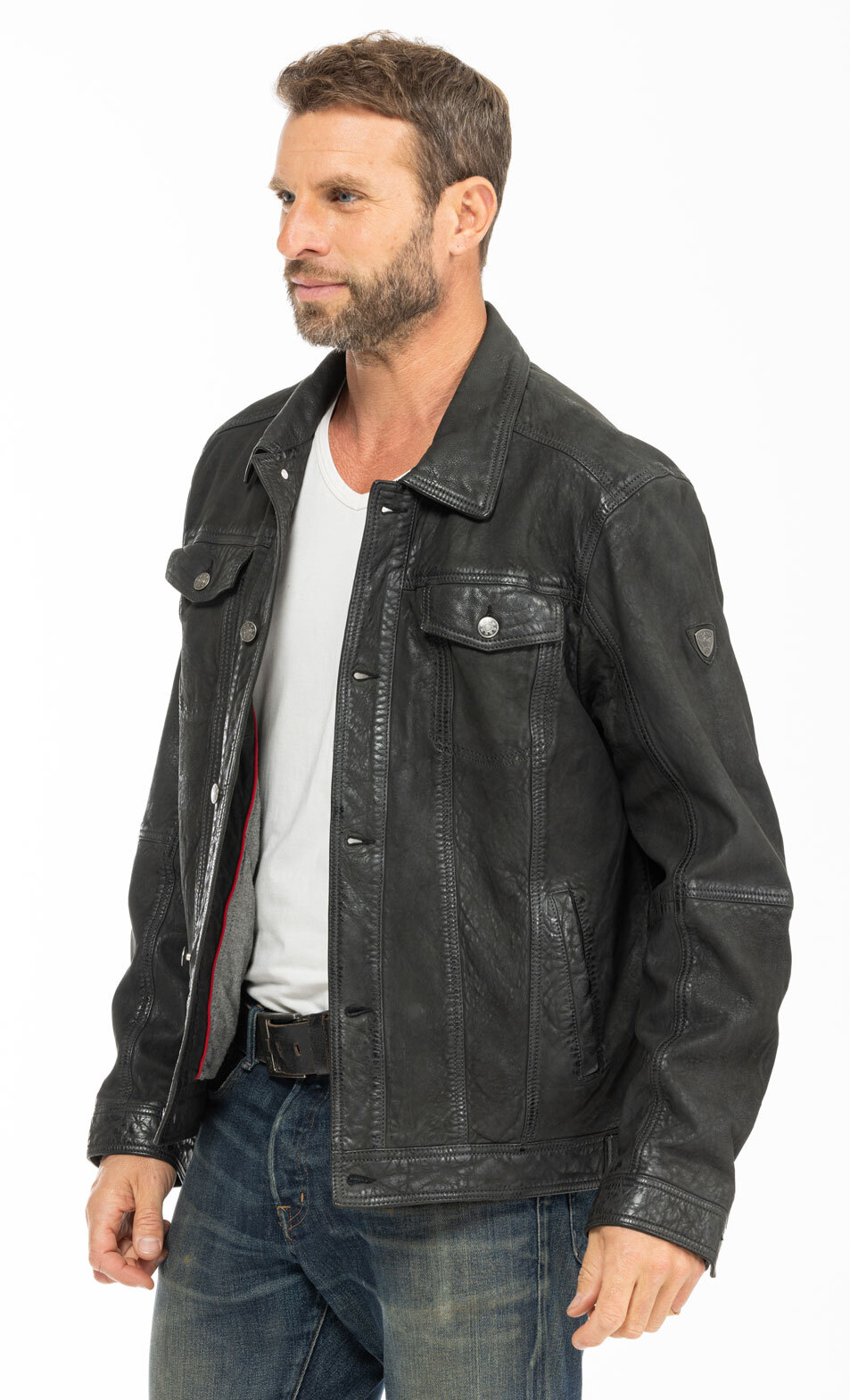 Vêtement en cuir Vestes & Trois Quart cuir noir