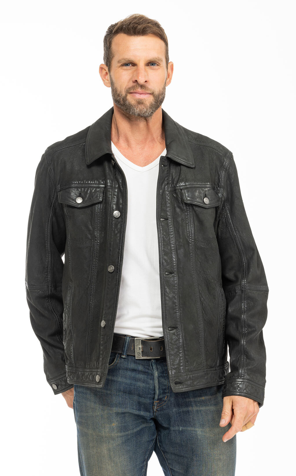 Vêtement en cuir Vestes & Trois Quart cuir noir