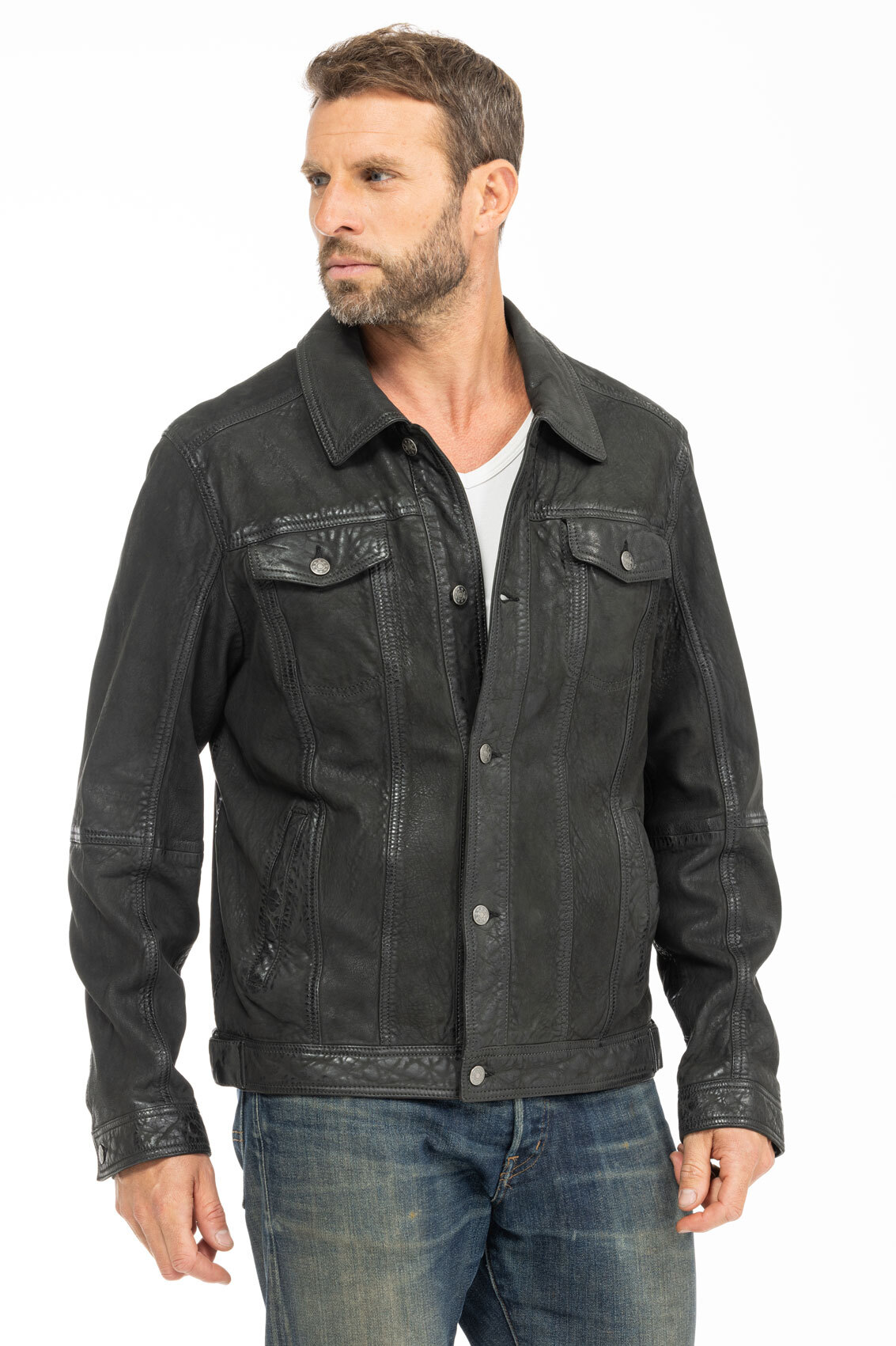 Vêtement en cuir Vestes & Trois Quart cuir noir