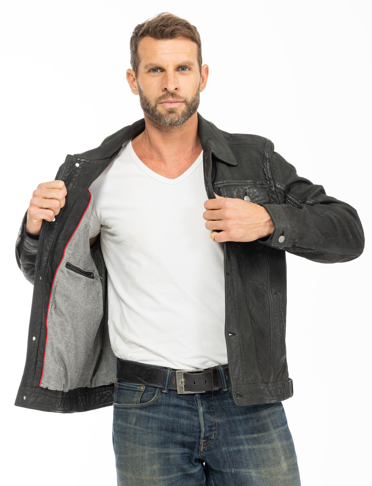 Vêtement en cuir Vestes & Trois Quart cuir noir