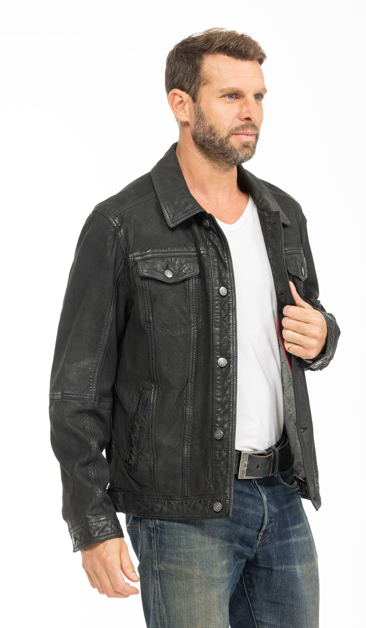 Vêtement en cuir Vestes & Trois Quart cuir noir