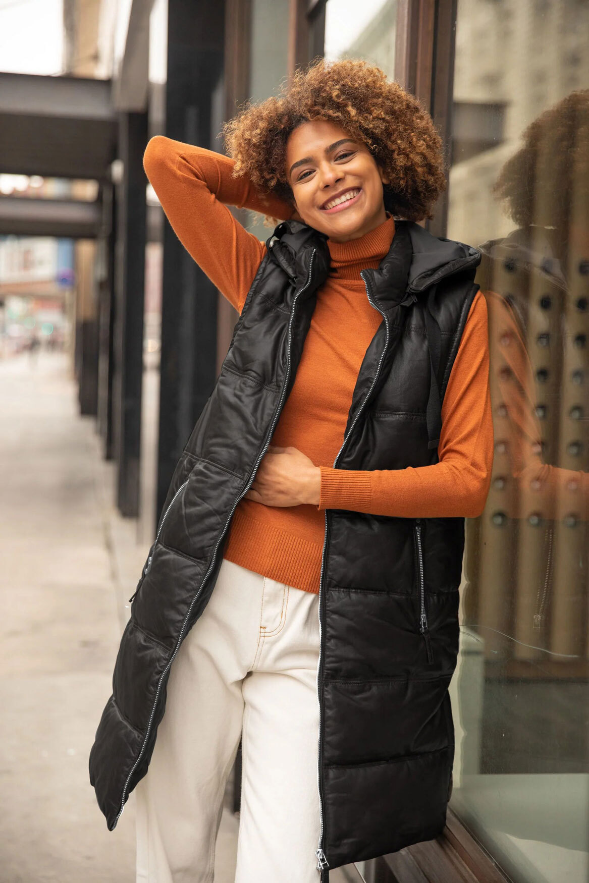 Vêtement en cuir Les bonnes affaires Femme noir