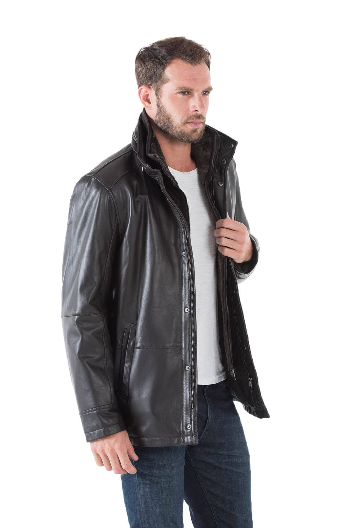 Les bonnes affaires Homme en cuir agneau ref 42526 don15 marron