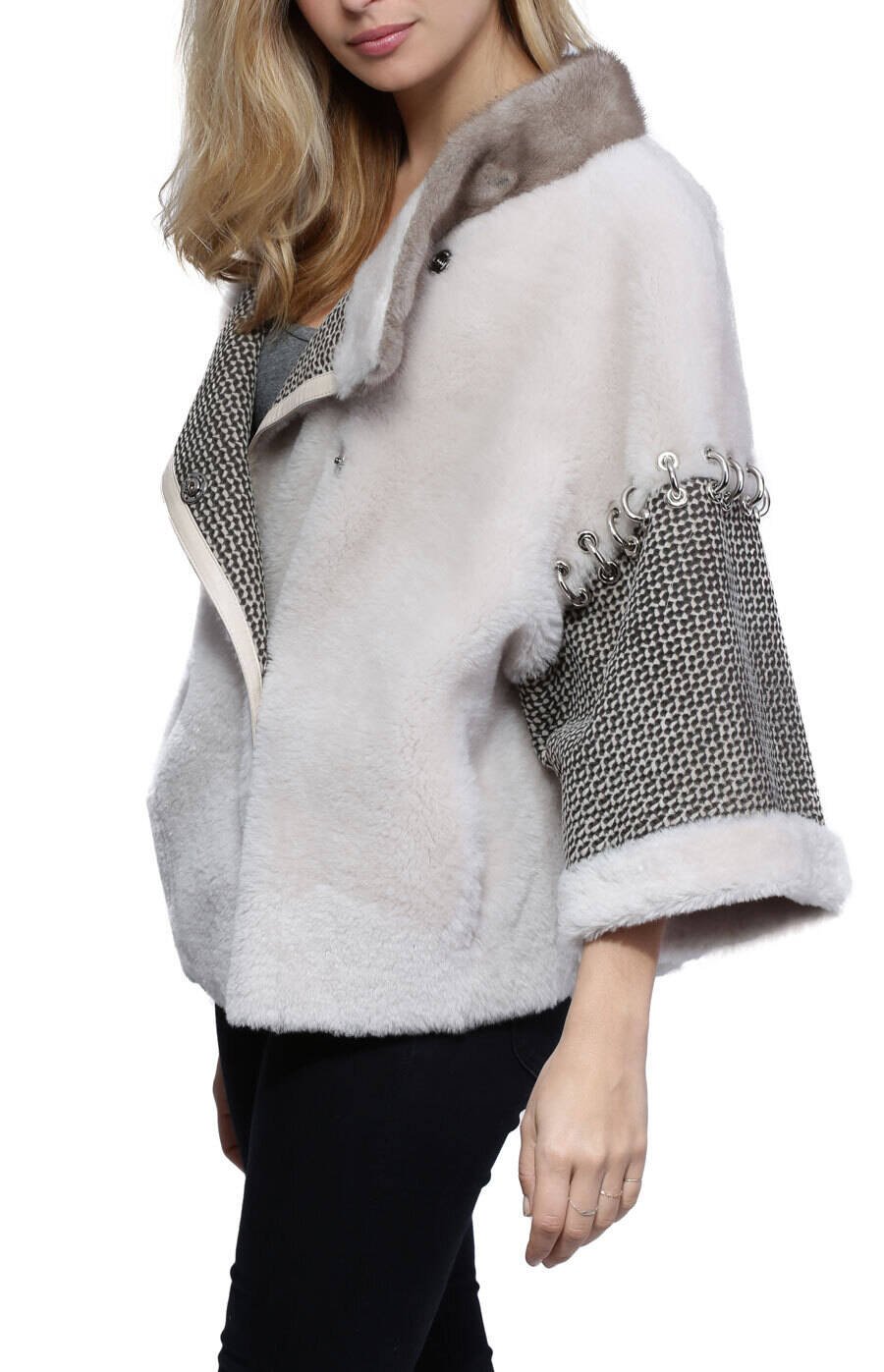 Vêtement en cuir Vestes cuir blanc, gris