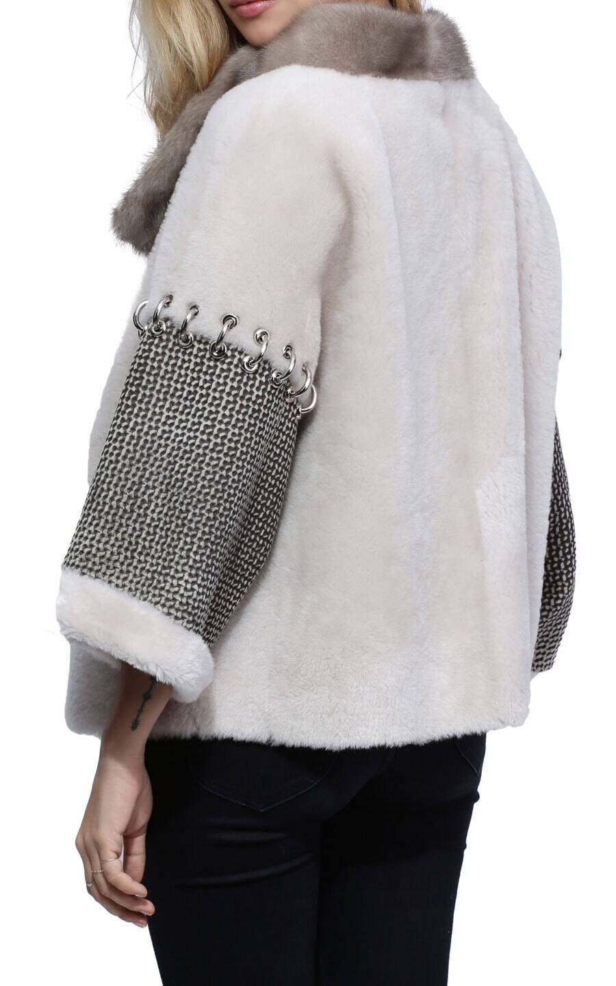 Vêtement en cuir Vestes cuir blanc, gris