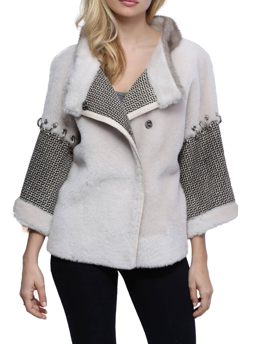 Vêtement en cuir Vestes cuir blanc, gris