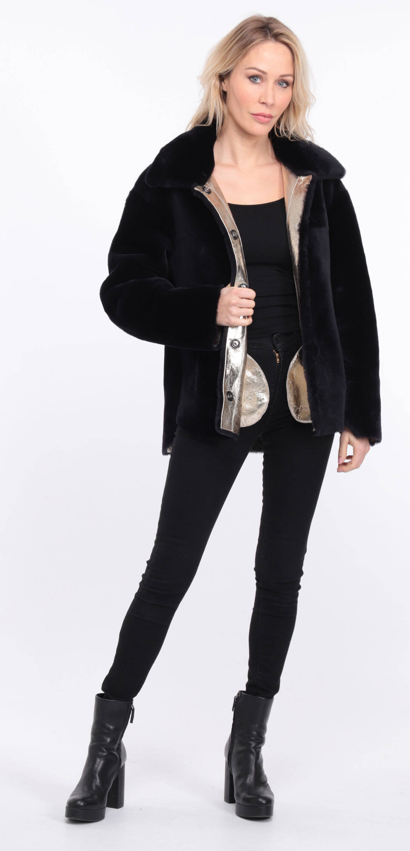 Vêtement en cuir Manteaux cuir bleu