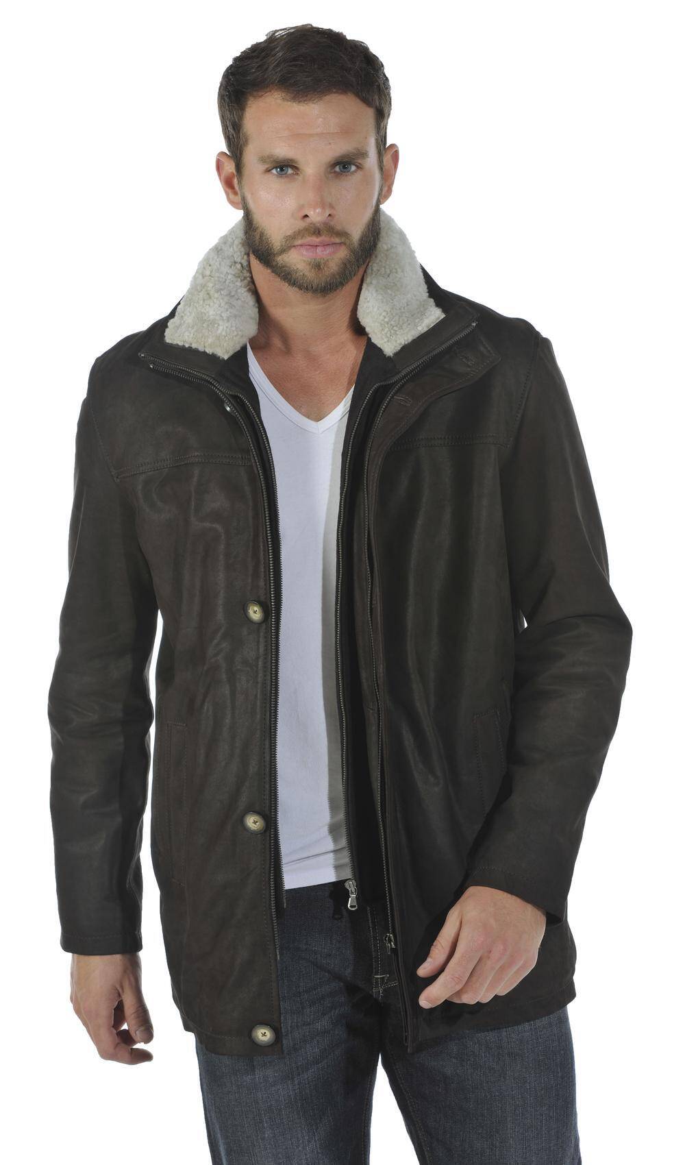 veste cuir homme marron tyler timber face