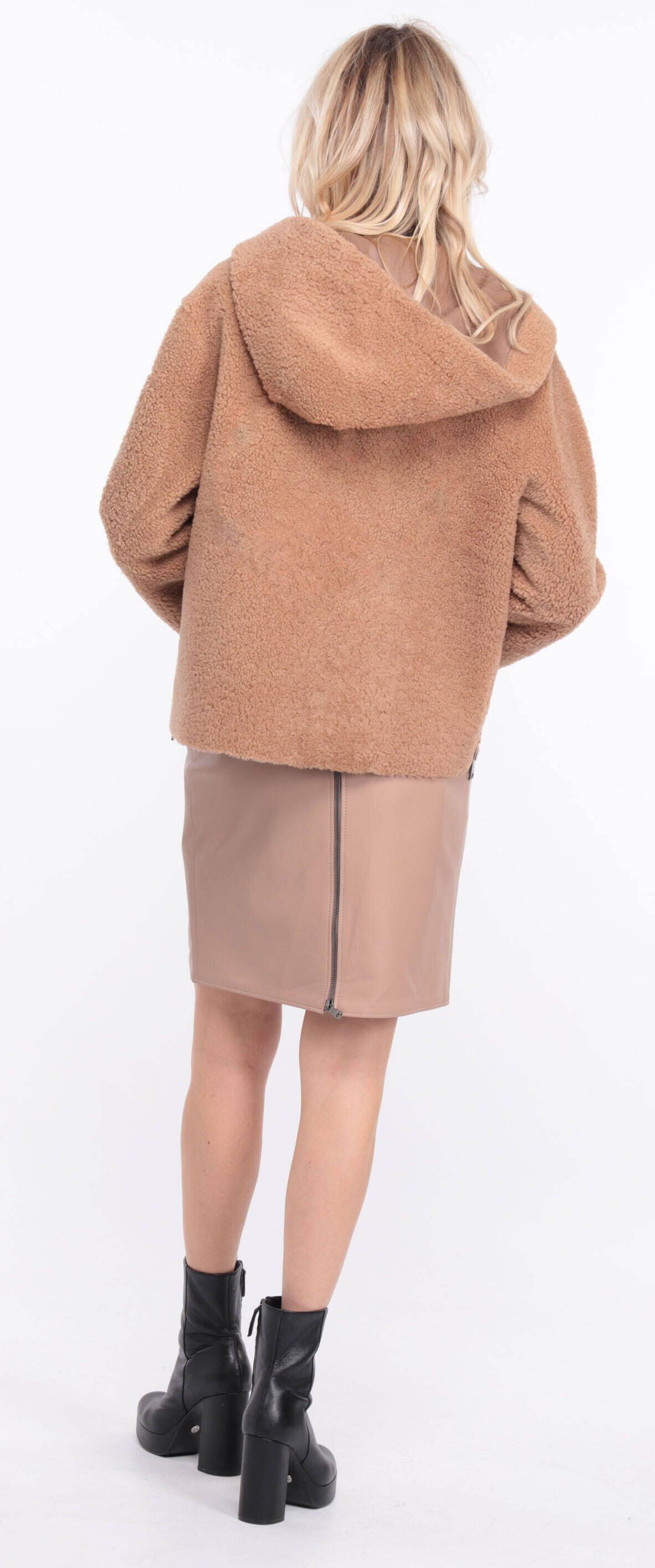 Vêtement en cuir Blousons cuir taupe