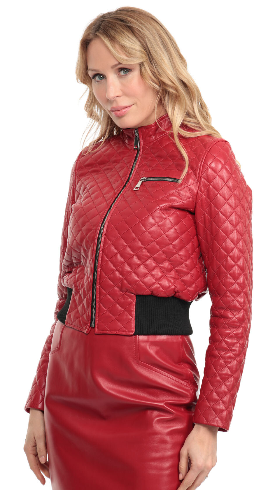 Vêtement en cuir Blousons cuir rouge