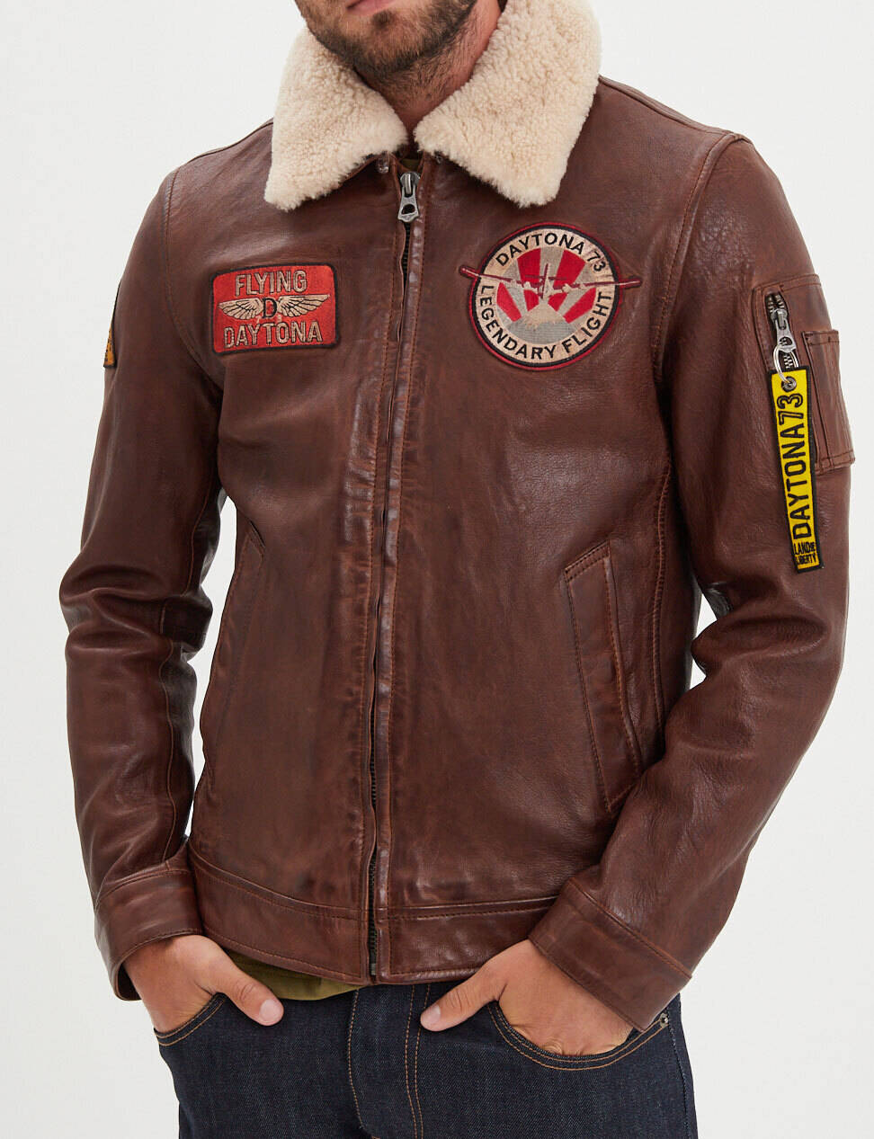 Vêtement en cuir Vestes & Trois Quart cuir cognac