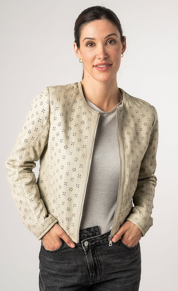 Vêtement en cuir Blousons cuir beige