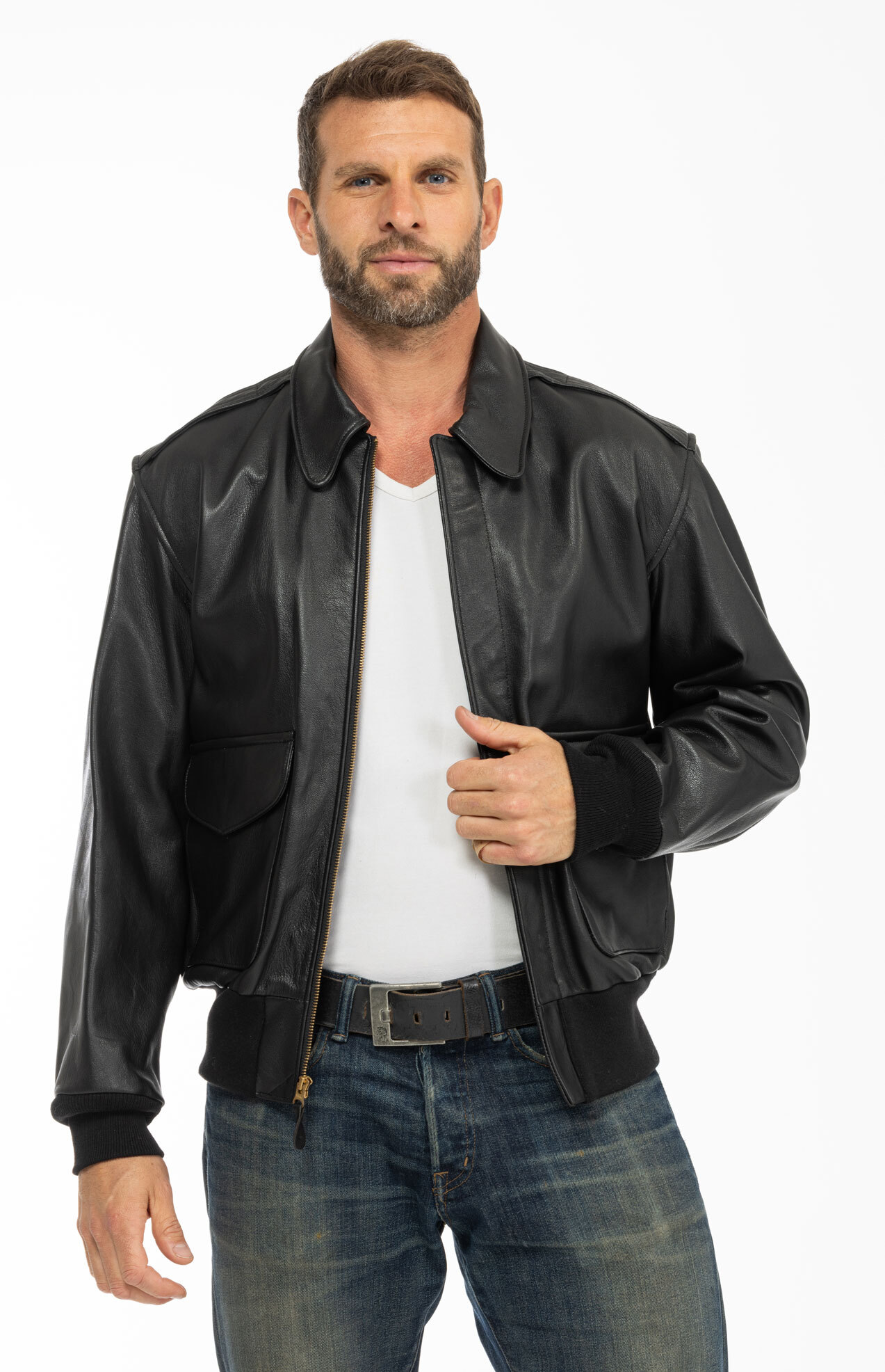 Vêtement en cuir Blousons cuir noir