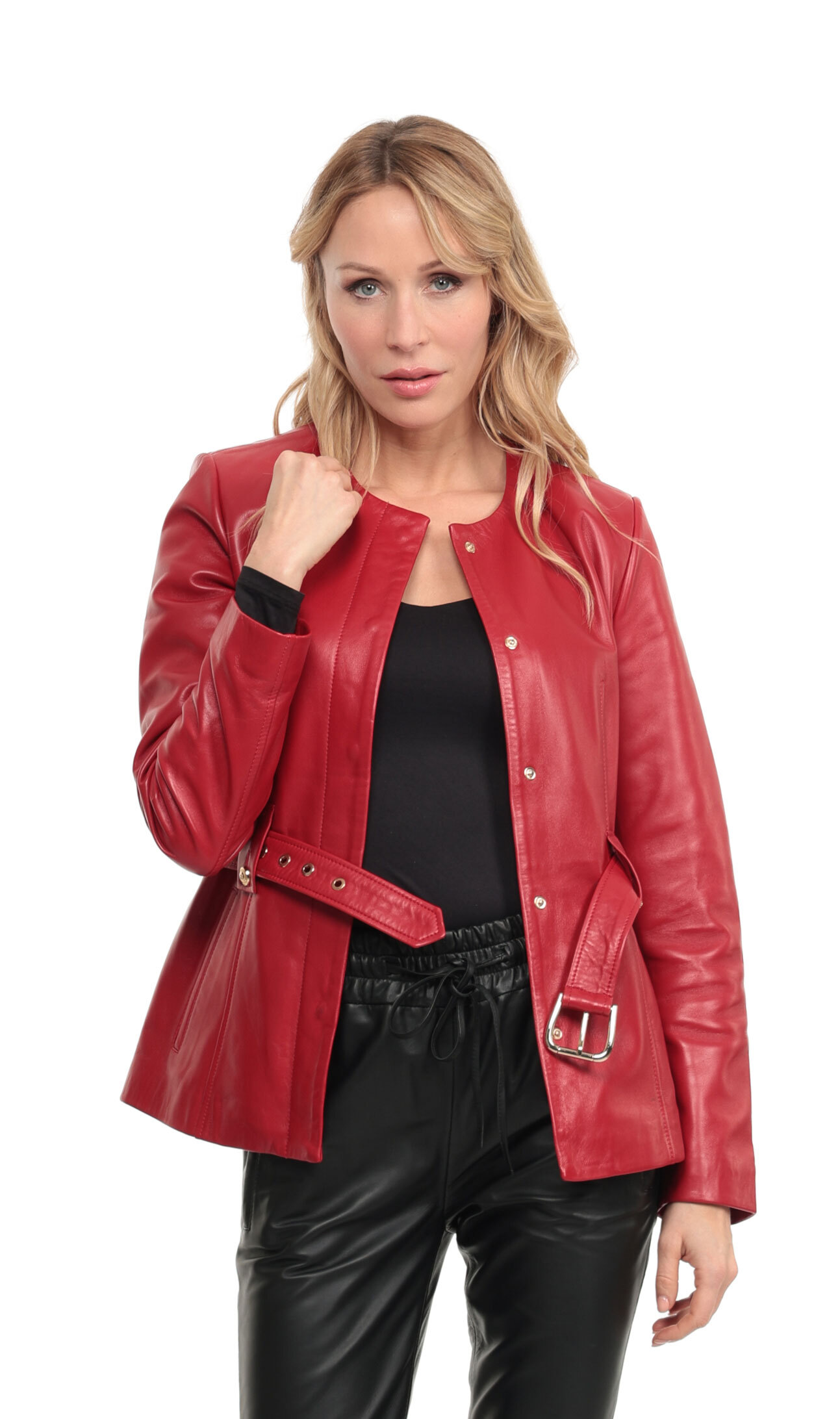 Vêtement en cuir Vestes cuir rouge